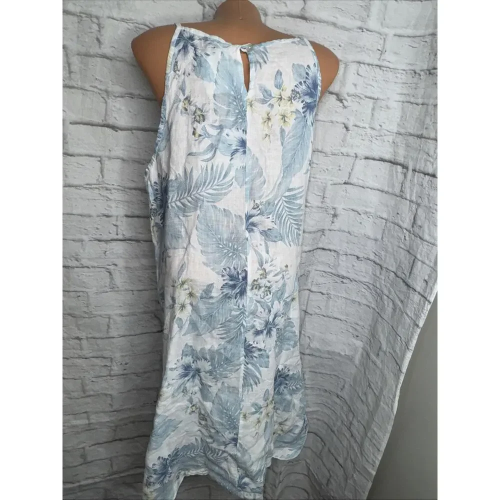 NWT Lungo L’arno Sz M, 100% Linen Made in Italy Pockets! Dress, Coverup - Picture 3 of 6